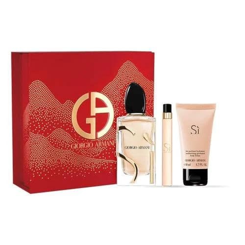 Giorgio armani SET Si eau de parfum spray 100ml + eau de parfum spray 10ml + LOZIONE CORPO 50ml