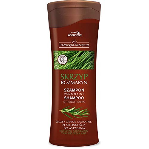 Joanna Shampoo tradizionale per capelli sottili e delicati e per contrastare la caduta dei capelli. Equiseto e Rosmarino. 300 g.