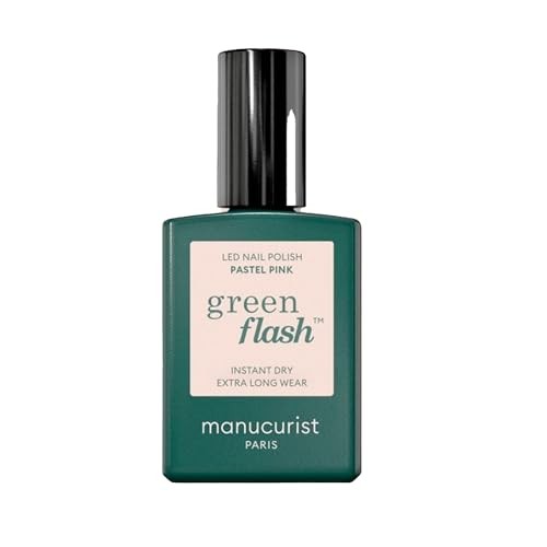 Manucurist Smalto gel per unghie a LED verde flash, rosa pastello, 15ml