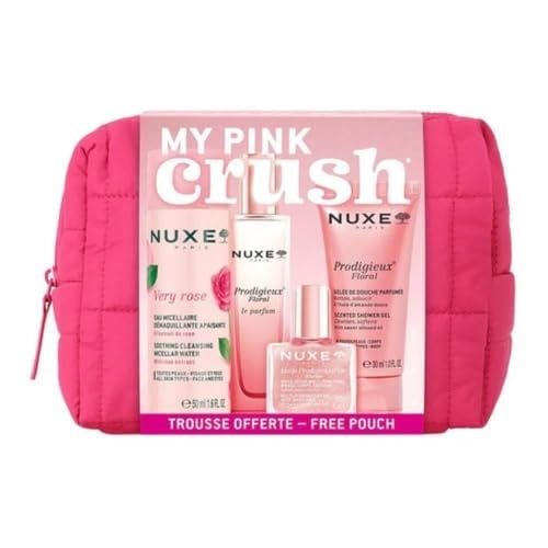 Nuxe Prodigieux Floral Travel Kit Micellar Water 50ml Perfume 15ml Shimmering Dry Oil 10ml Shower Oil 30ml 110ml