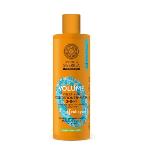 Siberica professional Oblepikha Balsamo-Maschera Volume 2 in 1, prodotto e maschera 2 in 1 per tutti i tipi di capelli, 400ml