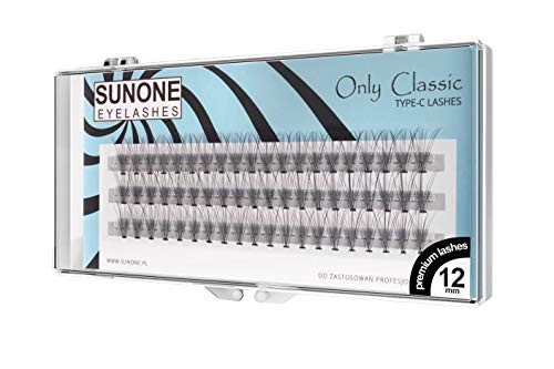 Sunone Ciglia finte Solo Classic, ciuffi standard 12 mm, 60 pezzi