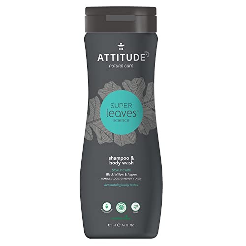 Attitude Shampoo e bagnoschiuma antiforfora naturale 2 in 1 Super Leaves per uomo Shampoo e Bagnoschiuma 473 ml uomo