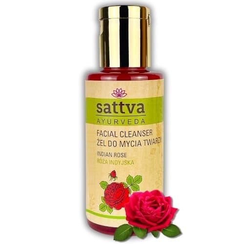 Sattva Detergente viso ayurvedico alla rosa indiana, detergente in gel 100ml
