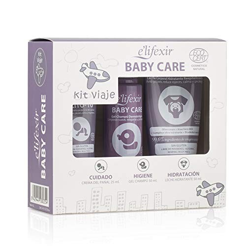 E'Lifexir KIT DA VIAGGIO PER LA CURA DEL NEONATO, 3 PEZZI Shampoo gel 50ml + Body lotion 50ml + Diaper rash cream 25ml unisex