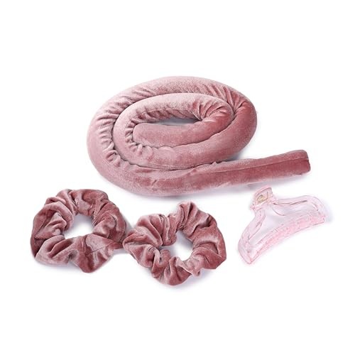 Sister young Lisa Hair Curling Set bigodino senza usare calore + gomma satinata 2 pezzi + clip Rosa