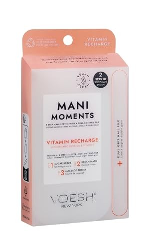 Voesh SET Mani Moments Double Vitamin Recharge set manicure peeling allo zucchero + maschera in crema + olio da massaggio +