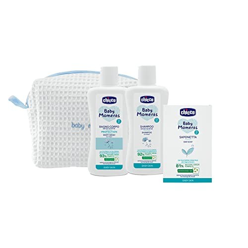 Chicco SET Baby Moments: shampoo 200ml + detersivo liquido 200ml + trousse