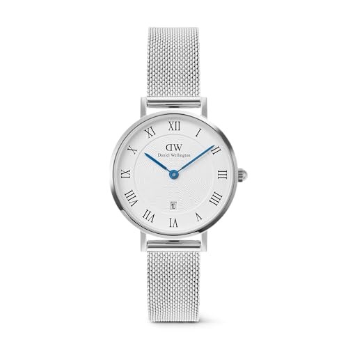 Daniel Wellington Petite 28 numeri romani data argento sterling bianco DW00100858 donna