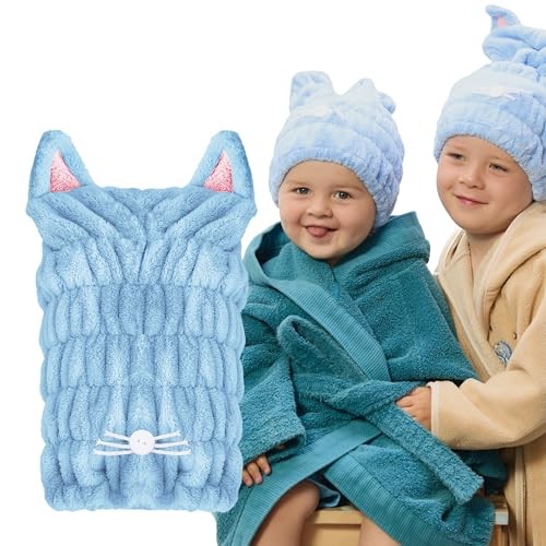 Glov Asciugacapelli Turbante turbante per bambini Blu