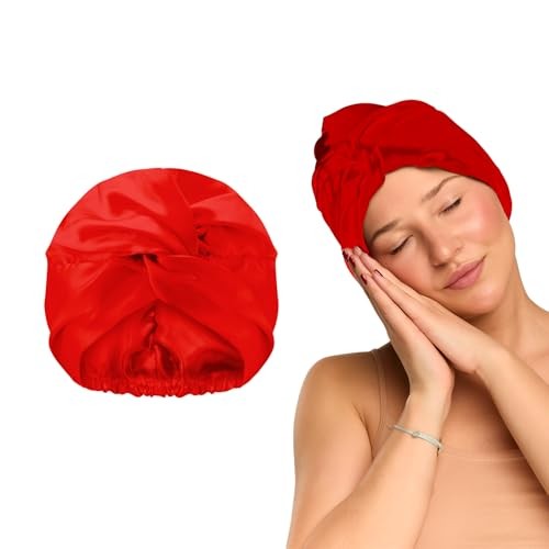 Glov Cuffia in raso doppio strato per dormire Rosso