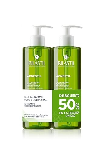 Rilastil ACNESTIL gel detergente purificante, confezione da 2 x 400ml unisex