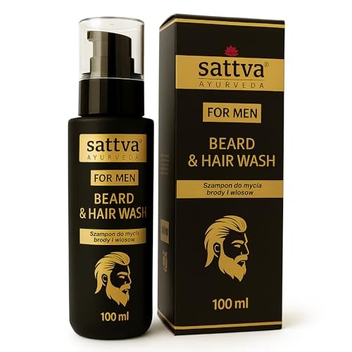 Sattva Shampoo detergente per barba e capelli da uomo, 100ml.