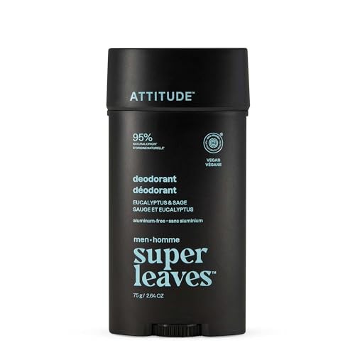 Attitude Deodorante naturale da uomo Super Leaves Eucalipto e Salvia Deodorante 75 g uomo