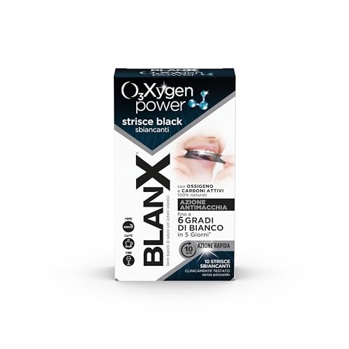 BlanX Strisce sbiancanti per denti Oxygen Power Black Whitening Strips, 10 pezzi unisex