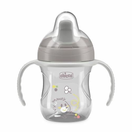 Chicco Tazza da allenamento con boccaglio rigido, grigia, 6 mesi+, 200ml