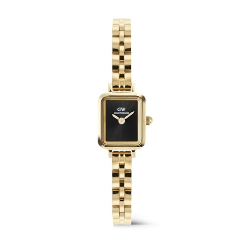 Daniel Wellington Quadro Mini 15.4x18.2 Arch 3-Link Onyx Sunray Gold DW00100851 donna