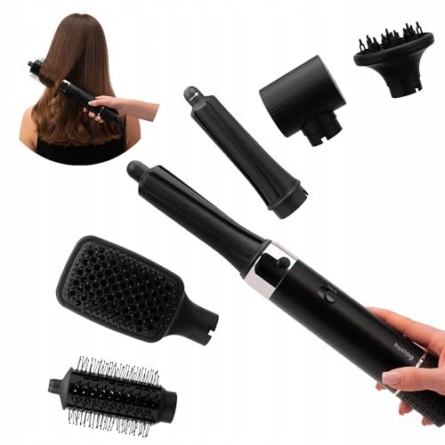 Huslog Spazzola ad aria calda 6 in 1 con ionizzazione, colore nero bambino