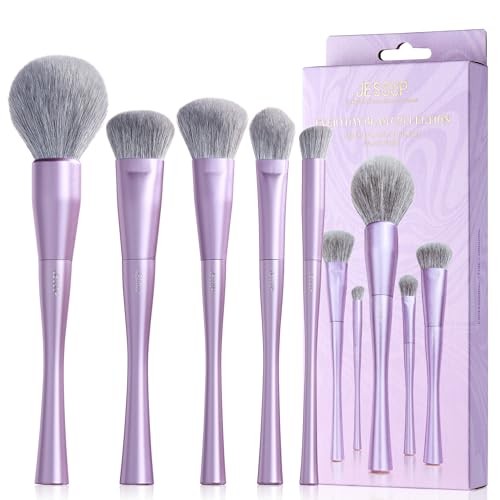 Jessup SET Set di 5 pennelli per trucco viso di lusso viola T514 14 pezzi.