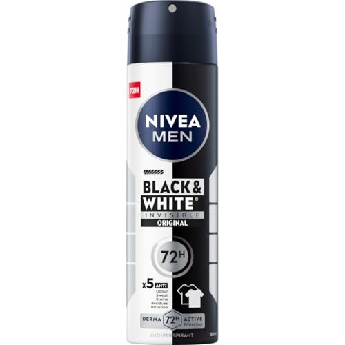 Nivea Deodorante antitraspirante invisibile Black & White da uomo, 150ml