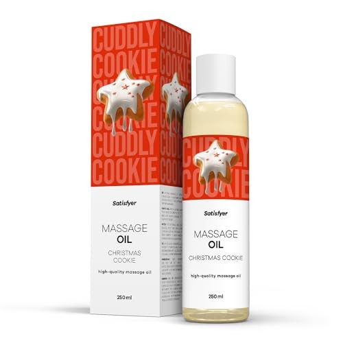 Satisfyer Olio da massaggio di alta qualità al gusto di biscotto natalizio, 250ml.