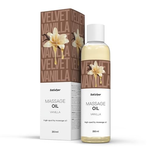 Satisfyer Olio da massaggio di alta qualità, olio da massaggio alla vaniglia, 250ml