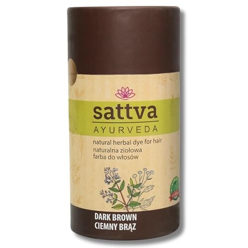 Sattva Tintura naturale alle erbe per capelli tintura naturale per capelli alle erbe Marrone scuro 150g