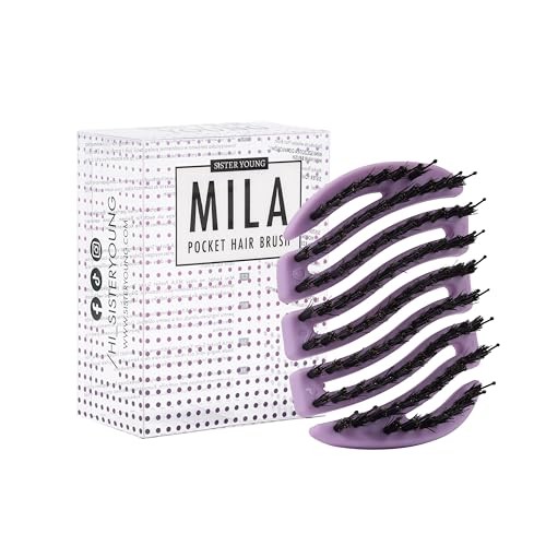Sister young Mila Pcket Spazzola per capelli piccola spazzola per il bagno con la wild Liliac