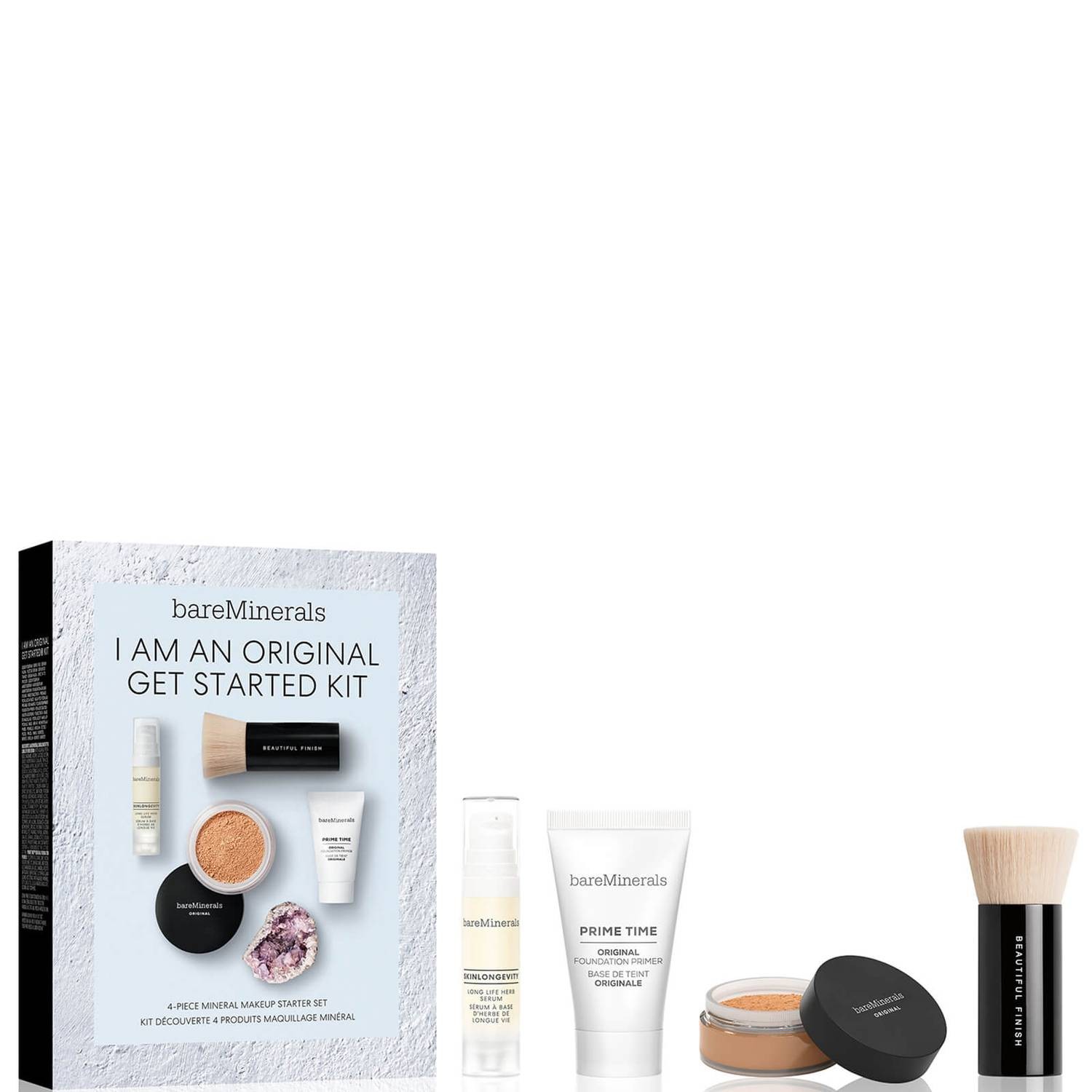 I Am An Original Set BareMinerals: Prime Time Vitamin E Smooth Wear Foundation Primer Golden Tan 15ml + + Mineral Veil finish o