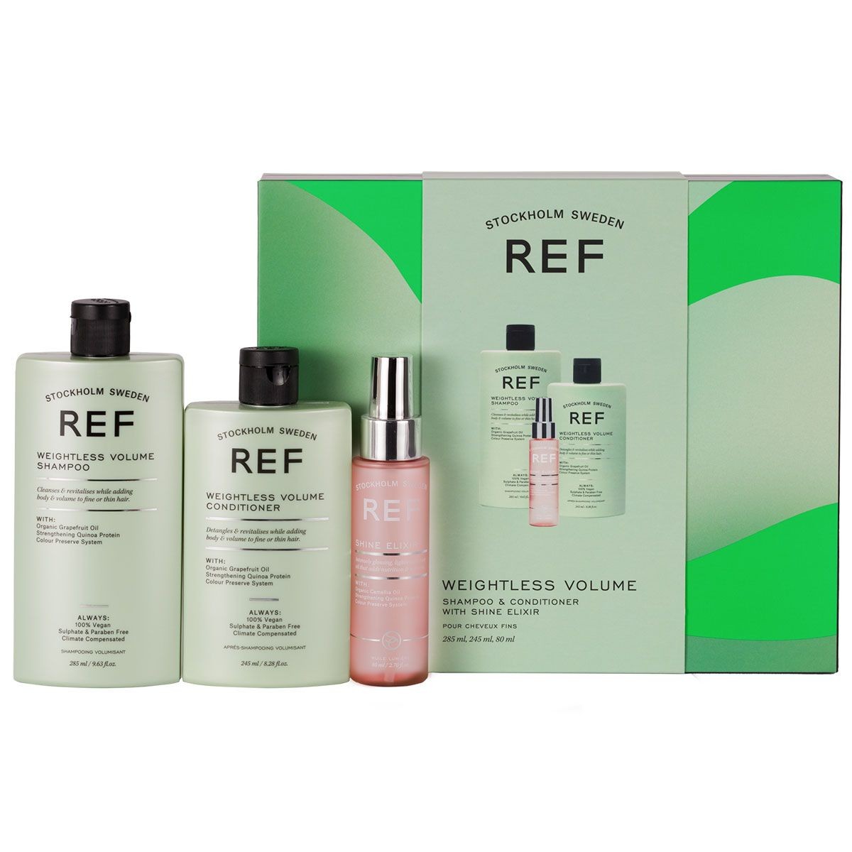 Gift Box Set Ref Stockholm: Weightless Volume senza solfati shampoo per capelli Texturizing & Volumizing 285ml + Weightless Volu