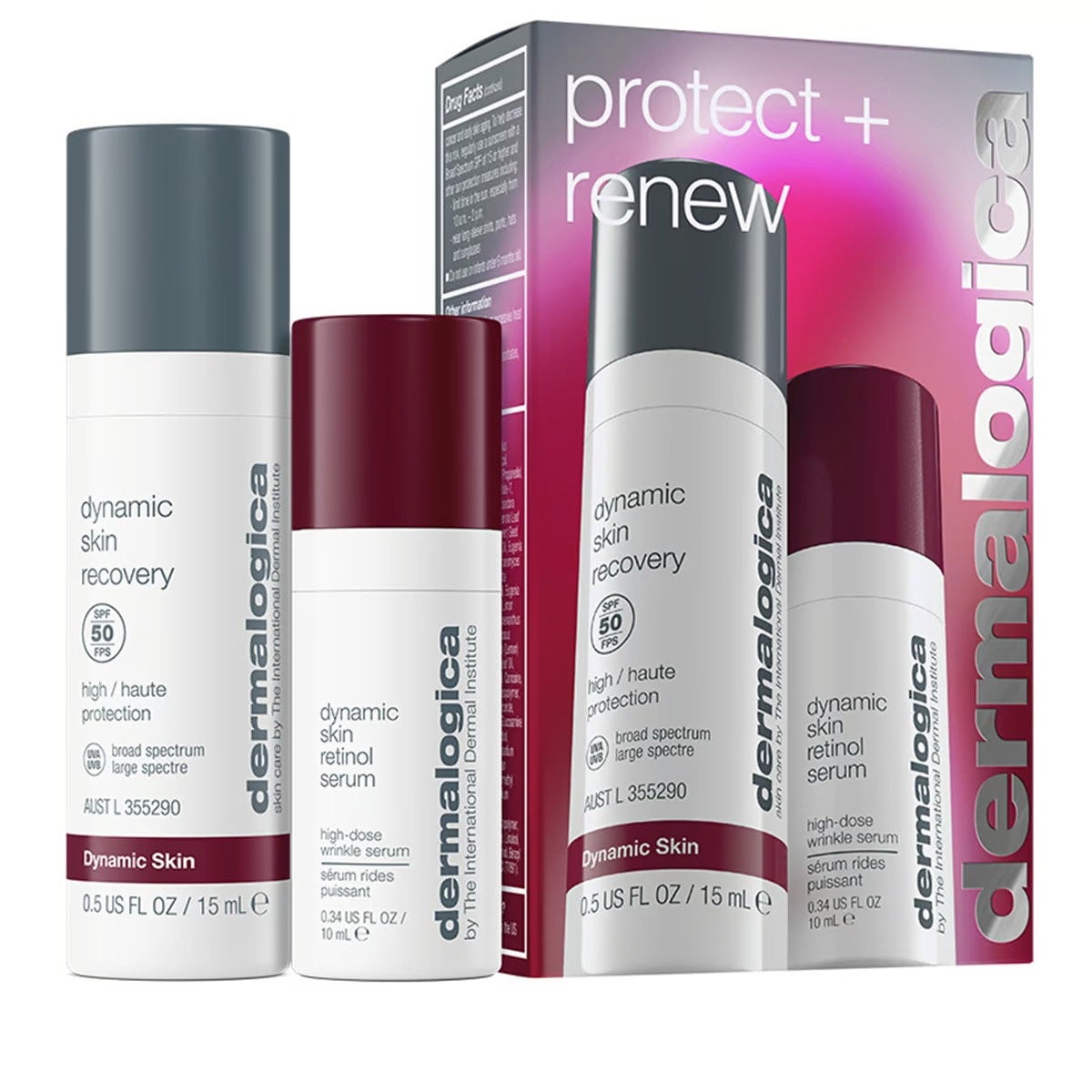 Protect + Renew Set Dermalogica: Dynamic Skin retinolo anti-rughe siero per viso 10ml + Dynamic Skin retinolo anti-rughe siero p