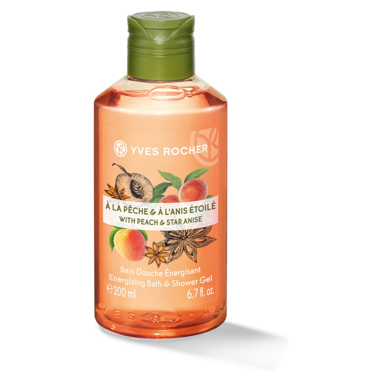 Yves Rocher Peach Star Anise pesca energizzante gel doccia per tutti i tipi di pelle 200ml