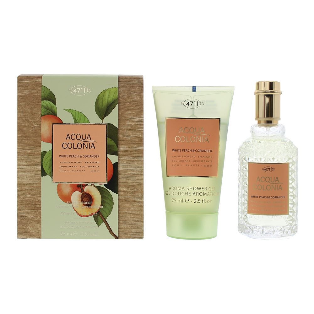 Set 4711: Acqua Colonia White Peach & Coriander Eau De Cologne unisex 50ml + Acqua Colonia White Peach & Coriander idratante gel