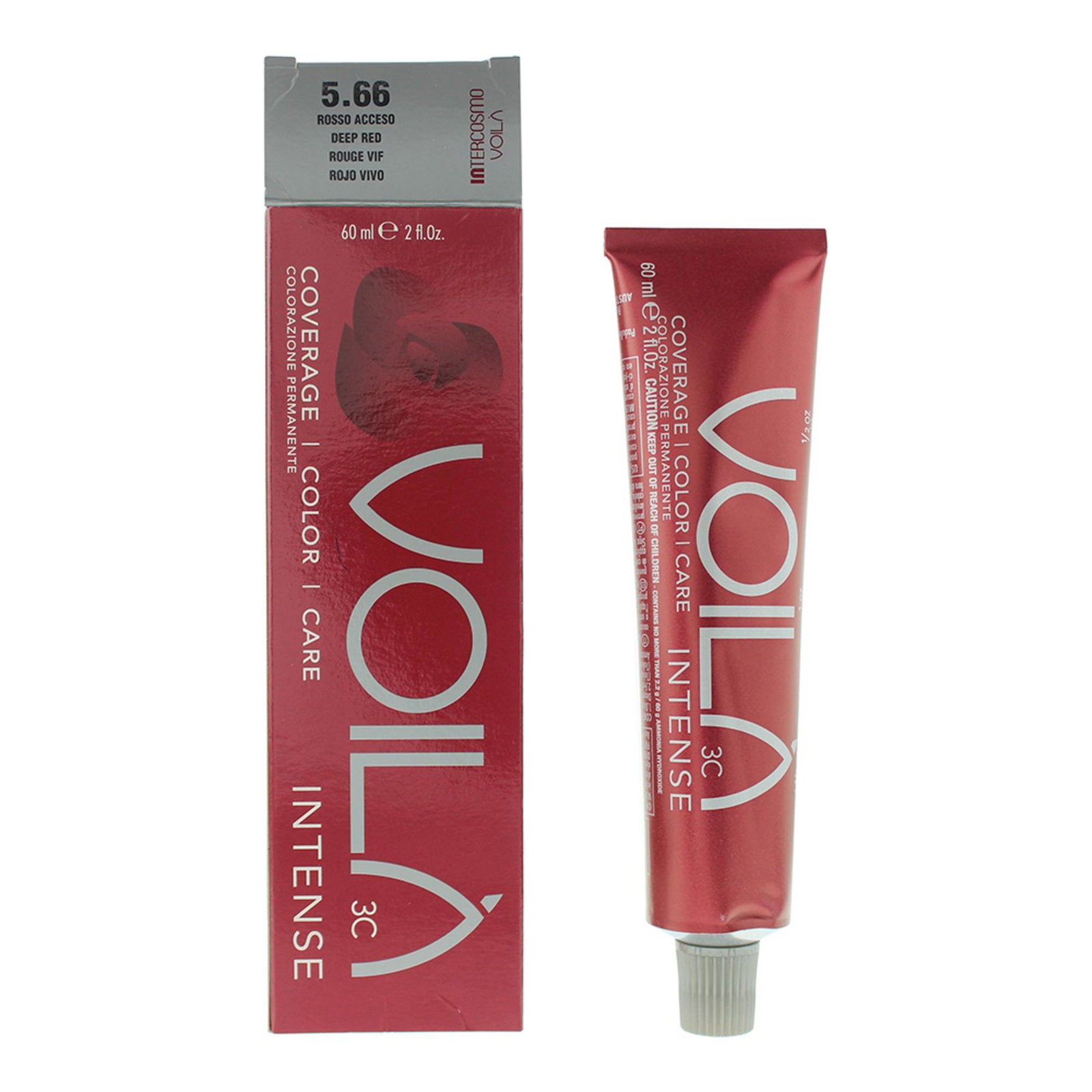 Intercosmo Voila 3C Intense tinta per capelli permanente 5.66 Deep Red 60ml