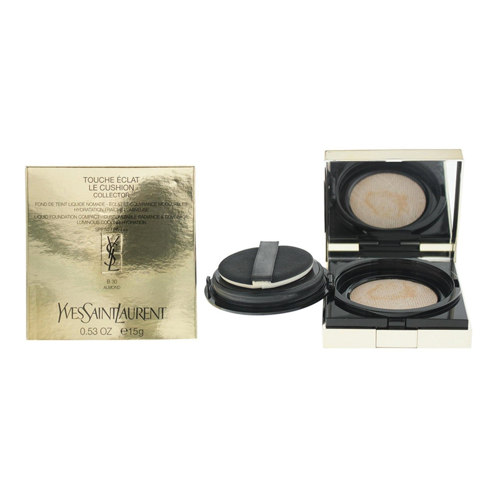 Yves Saint Laurent Touche Eclat Le Cushion Collector golden pigments & antioxidants luminoso fondotinta liquido B30 Almond 15 g