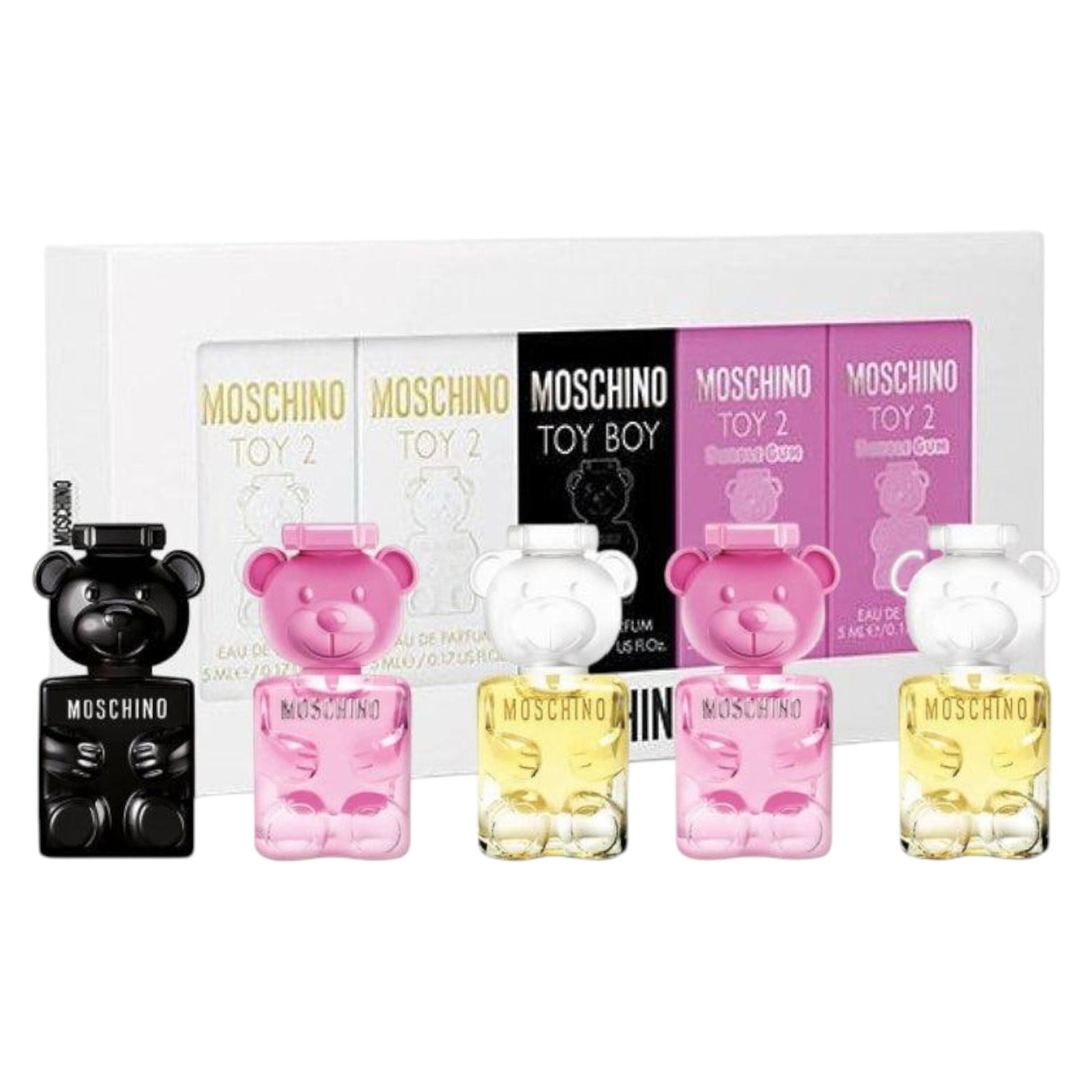 Set Moschino: Toy 2 Bubble Gum Eau De Parfum unisex 2 pcs 5ml + Toy 2 Eau De Parfum unisex 2 pcs 5ml + Toy Boy Eau De Parfum uni