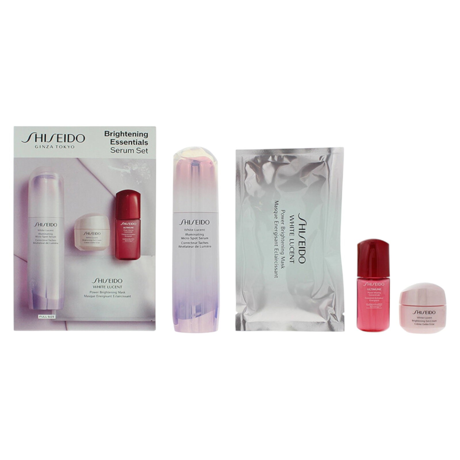 Set Shiseido: Brightening Essentials Pigment-Correcting siero per viso 50ml + Brightening Essentials idratante siero per viso 10