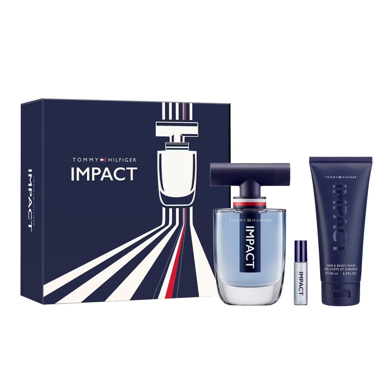 Set Tommy Hilfiger: Impact Eau De Toilette uomo 50ml + Impact Eau De Toilette uomo 4ml + Impact gel doccia corpo 100ml