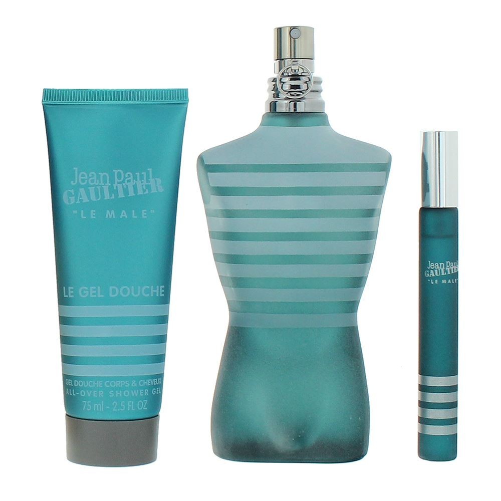 Set Jean Paul Gaultier: Le Male Eau De Toilette uomo 125ml + Le Male Eau De Toilette uomo 10ml + Le Male detergente gel doccia p