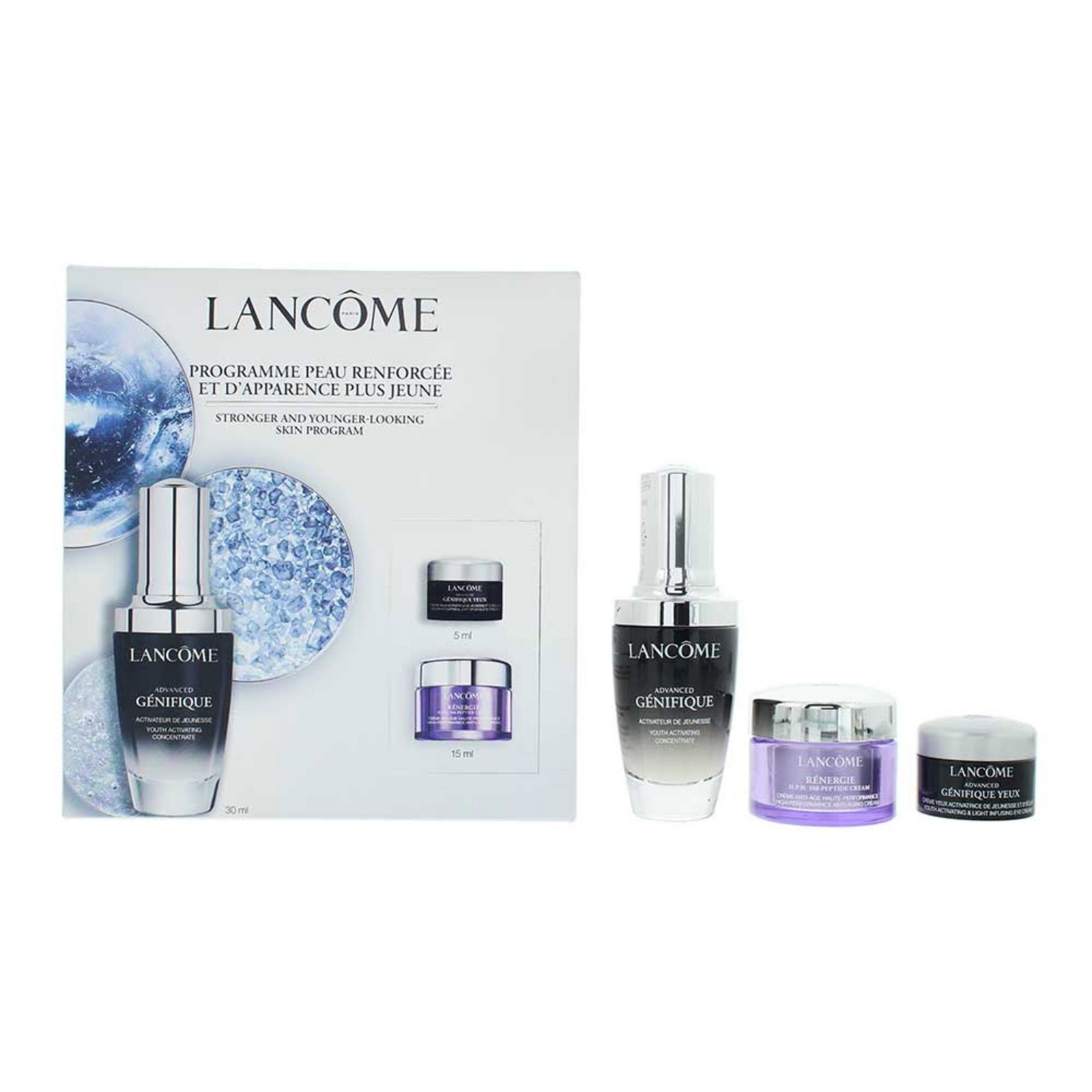 Set Lancome: Advanced Genifique anti-invecchiamento siero per viso 30ml + Rénergie HPN 300-Peptide anti-invecchiamento crema per
