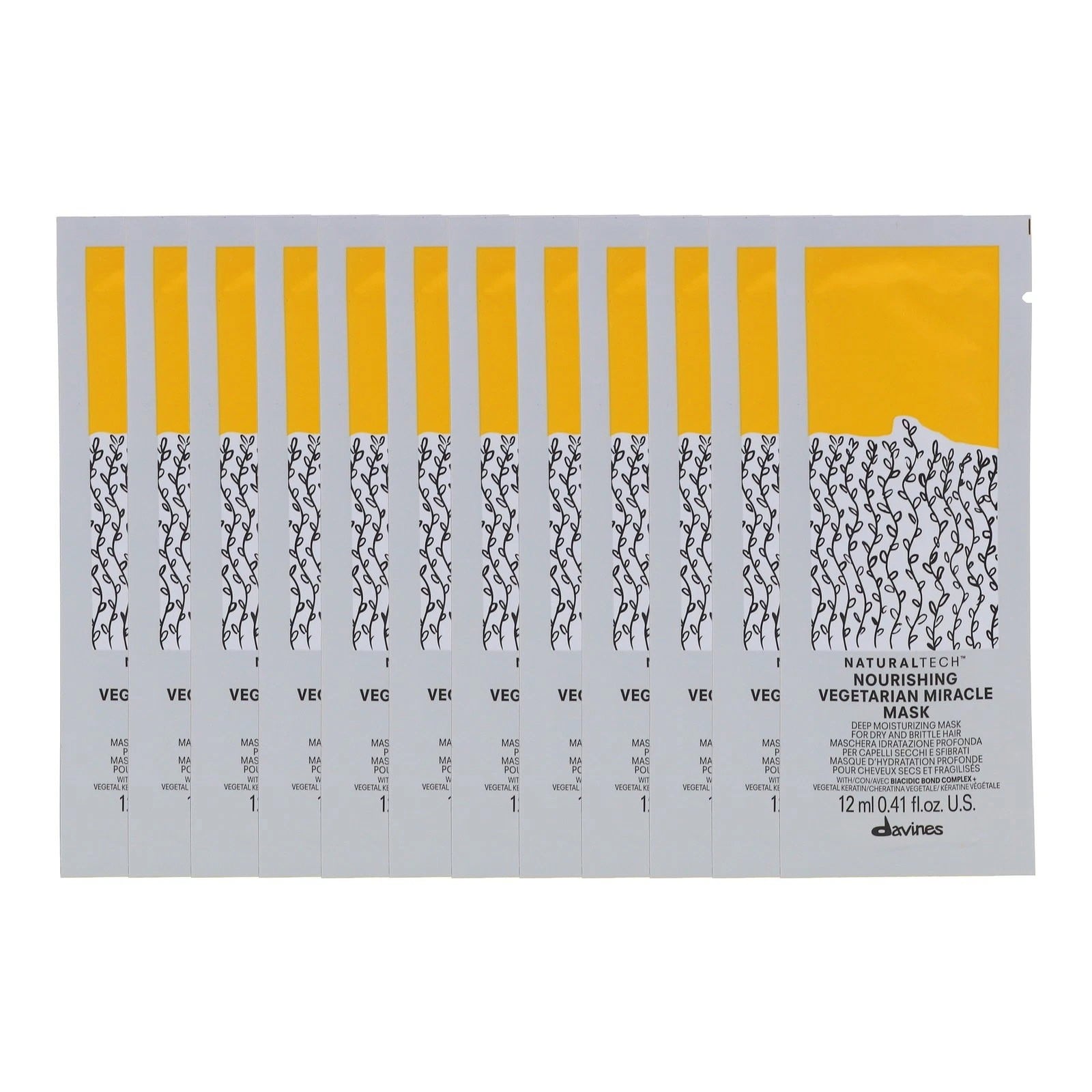 set Davines Natural Tech Nourishing Hair Building Pack maschera crema trattamento capelli 12 pcs 12ml