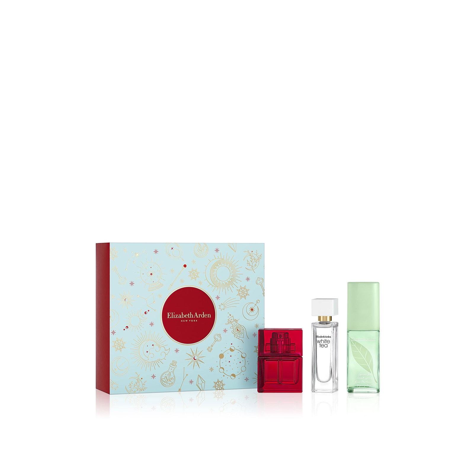 Set Elizabeth Arden: Red Door Eau De Toilette donna 10ml + White Tea Eau De Toilette donna 10ml + Green Tea spray profumato donn