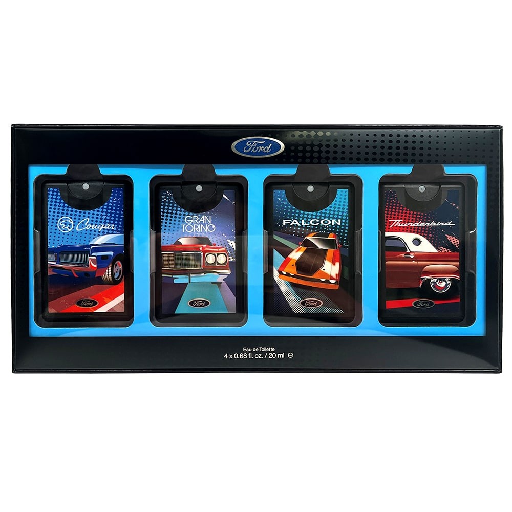 Set Ford: Cougar Eau De Toilette uomo 20ml + Falcon Eau De Toilette uomo 20ml + Gran Torino Eau De Toilette uomo 20ml + Thunderb