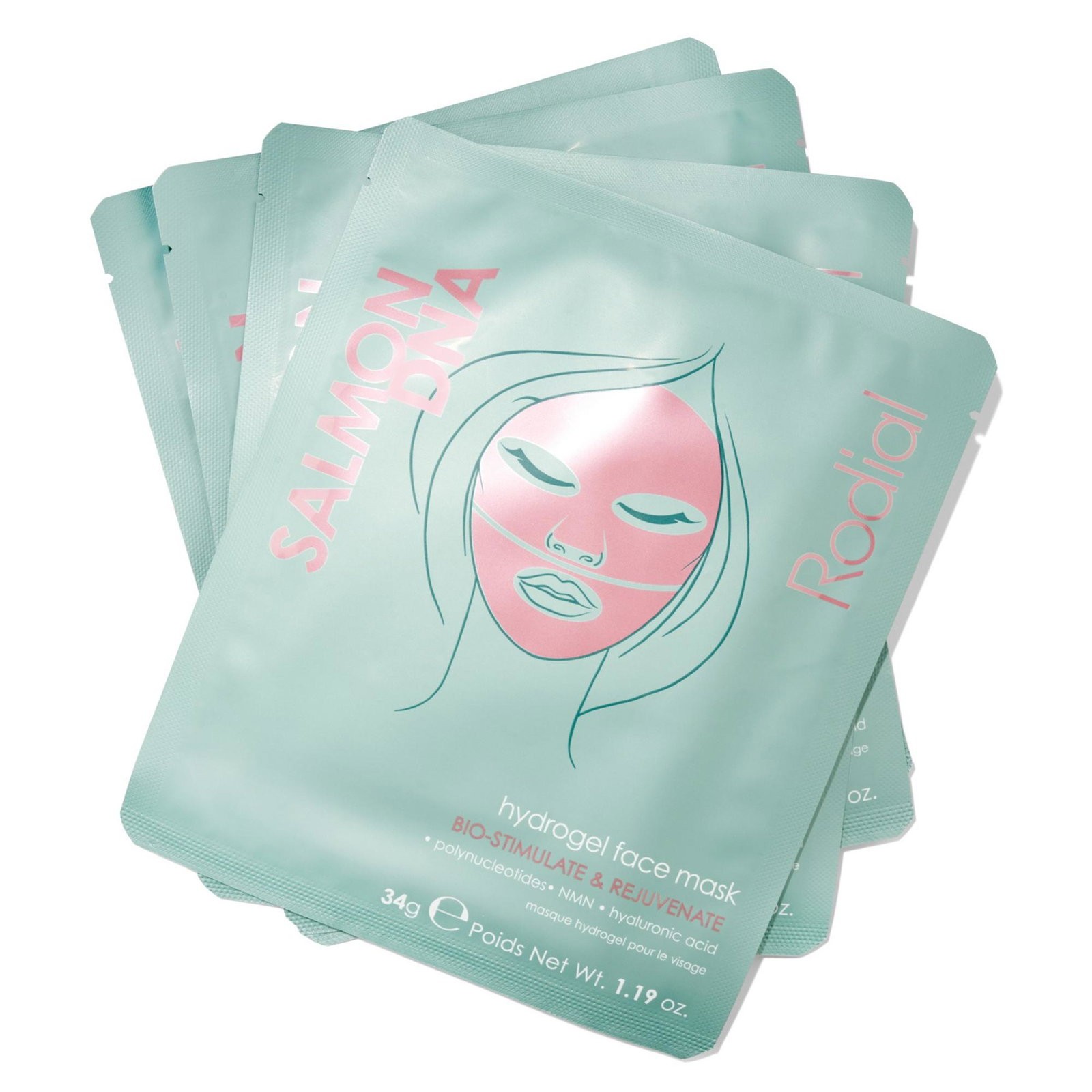 Rodial Salmon DNA Hydrogel Face Mask idratante maschera in gel per viso 4 pcs 34 g