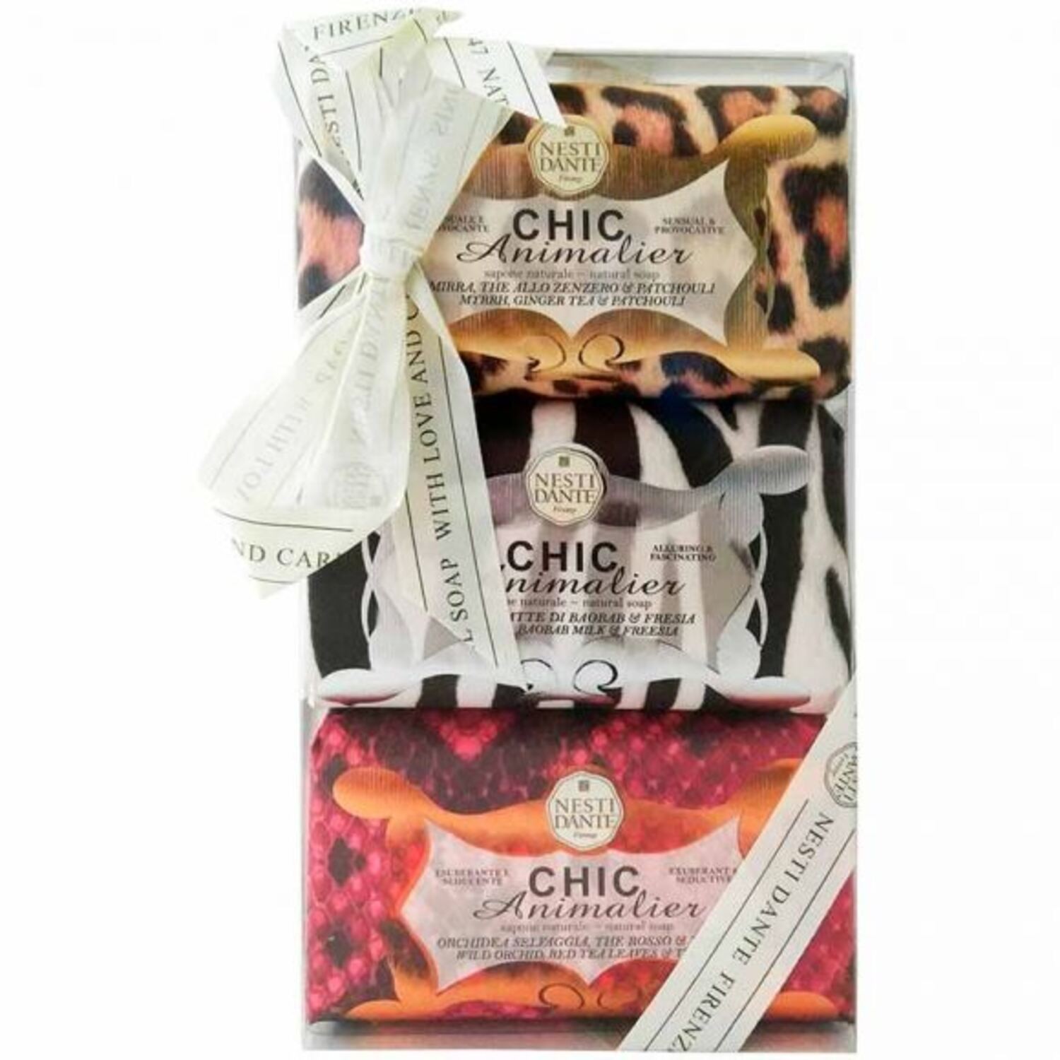 set trio Nesti Dante Chic Animalier lenitivo saponetta 3 pcs 250 g