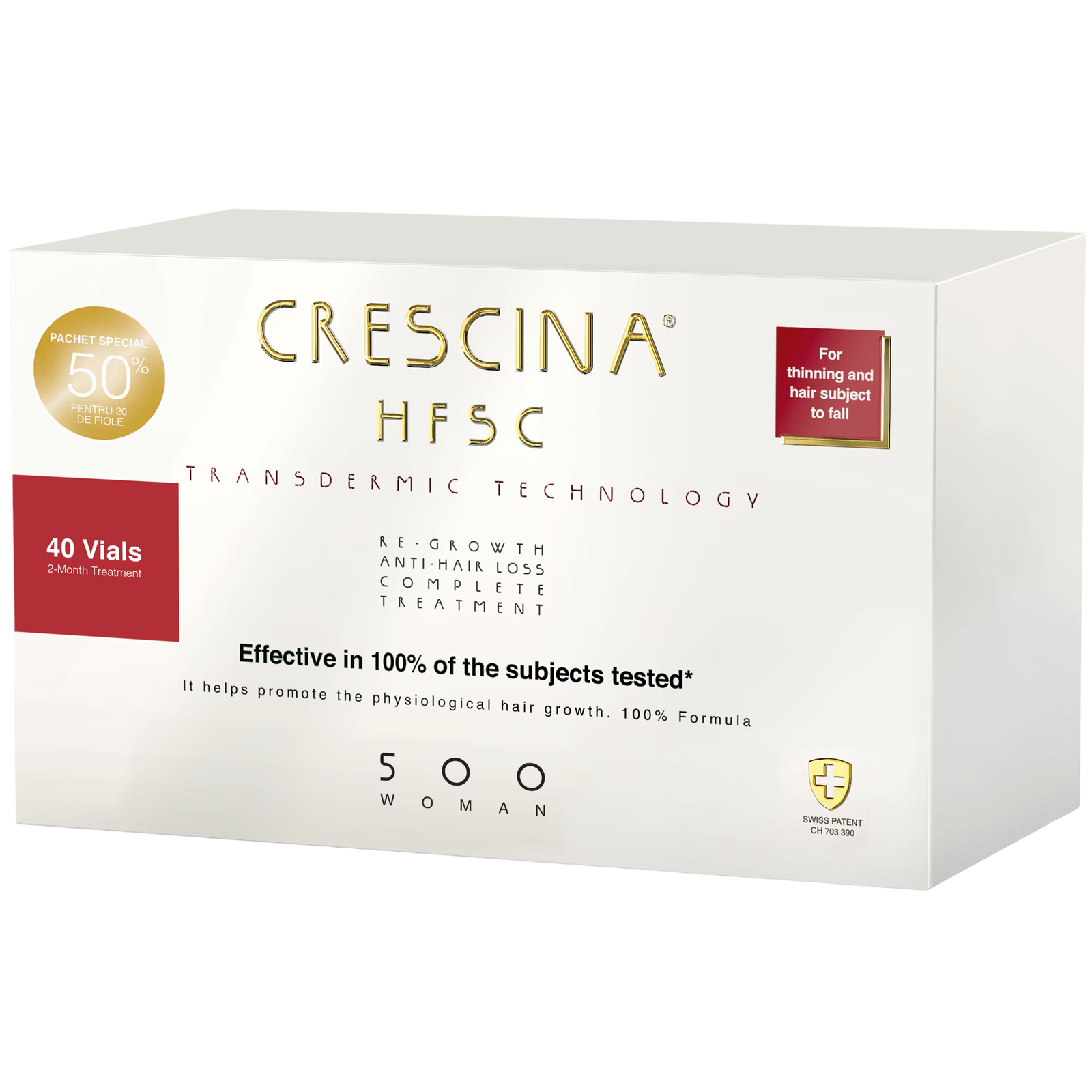 Labo Suisse Crescina Transdermic HFSC 500 per stimolare la crescita siero trattamento in fiale per cuoio capelluto donna 20 + 20