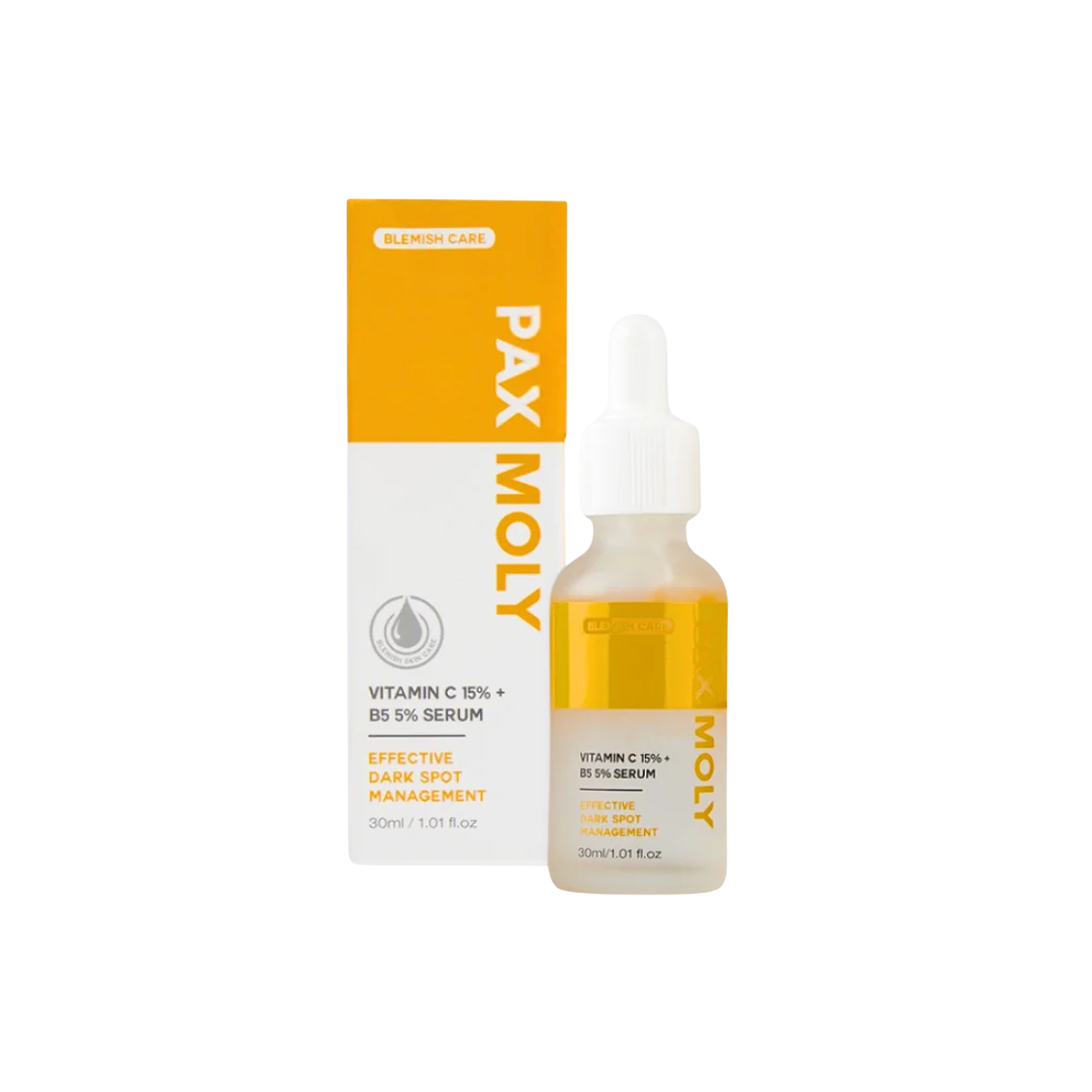 PaxMoly Effective Dark Spot Management 15% Vitamina C + 5% B5 Brightening & Hydrating giorno e notte siero per viso 30ml donna