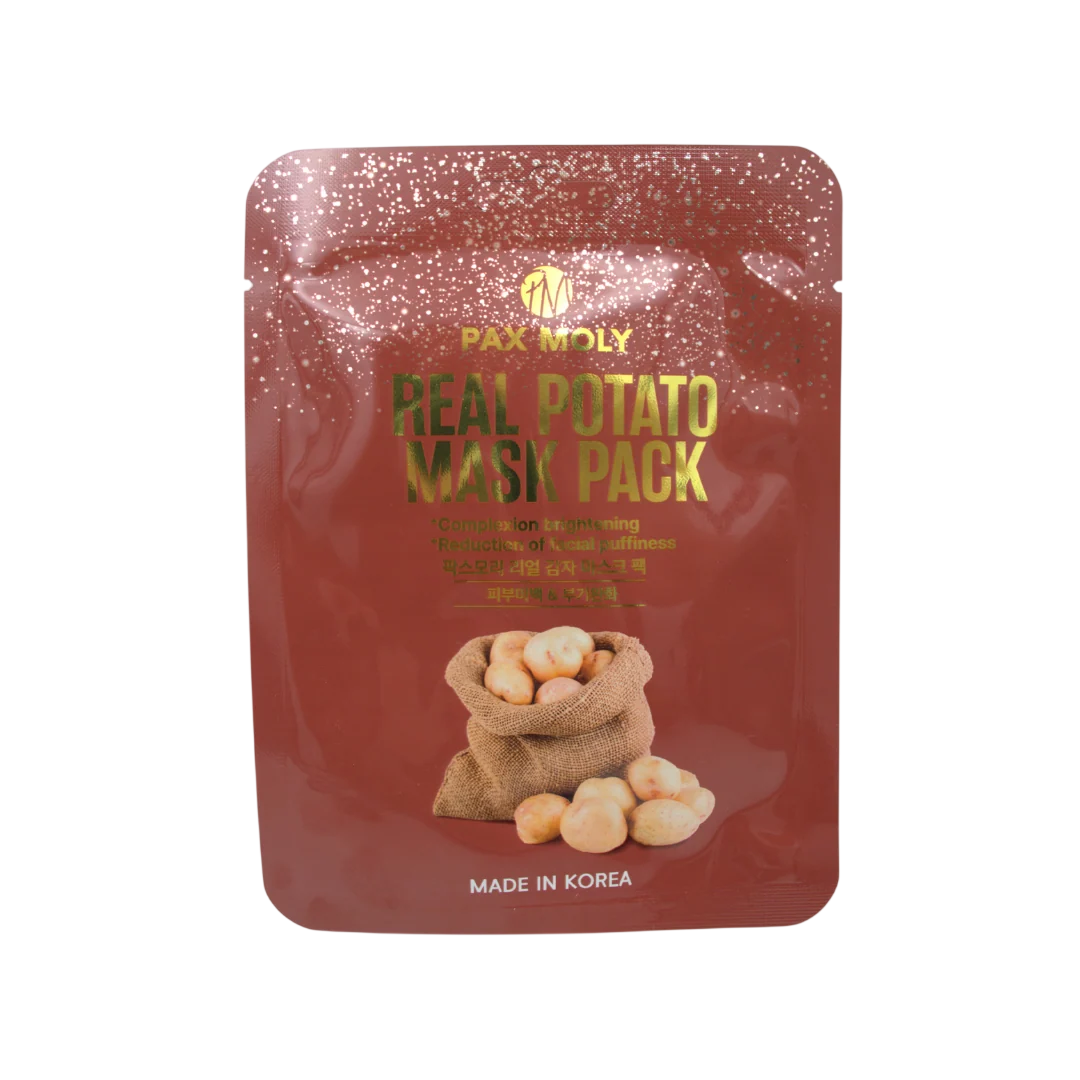 PaxMoly Real Potato illuminante maschera in tessuto per viso giorno e notte 25ml donna