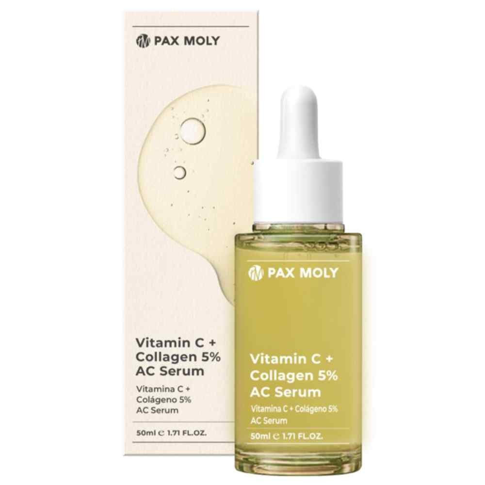 PaxMoly Ac Serum Vitamin C + Collagen 5% Hydrating & Brightening giorno e notte siero per viso 50ml donna