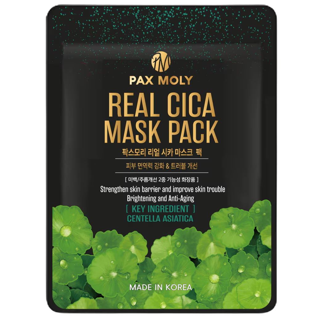 PaxMoly Real Cica Soothing & Brightening maschera in tessuto viso giorno e notte 25ml donna